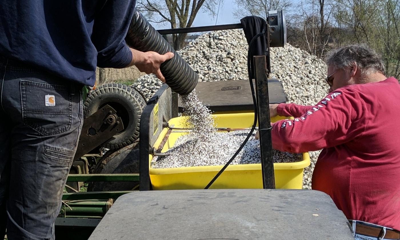 Matt and Bill prepping planter