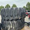 The two biggest tires brought in to the Kent County Farm Bureau free agricultural tire recycling event.